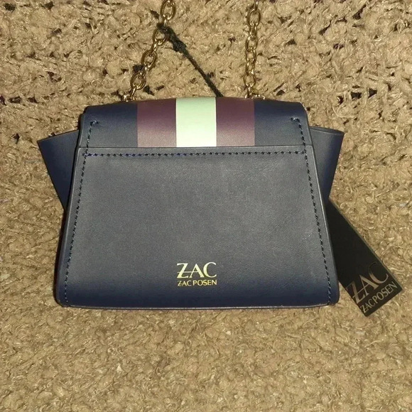 ZAC POSEN-Eartha Mini Chain Crossbody Bag-LEATHER-Parisian Nights-NWT-Dustbag - Picture 4 of 8